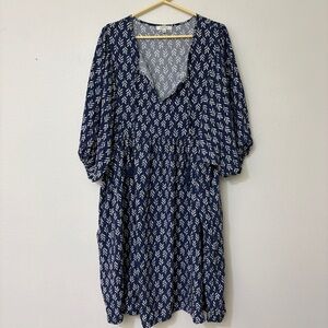 Angels Print Block Knee Length Dress